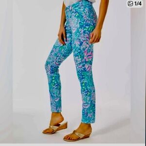 Lilly Pulitzer Kelly High Rise Skinny Ankle Pants “In Full Bloom” sz 8  NWOT